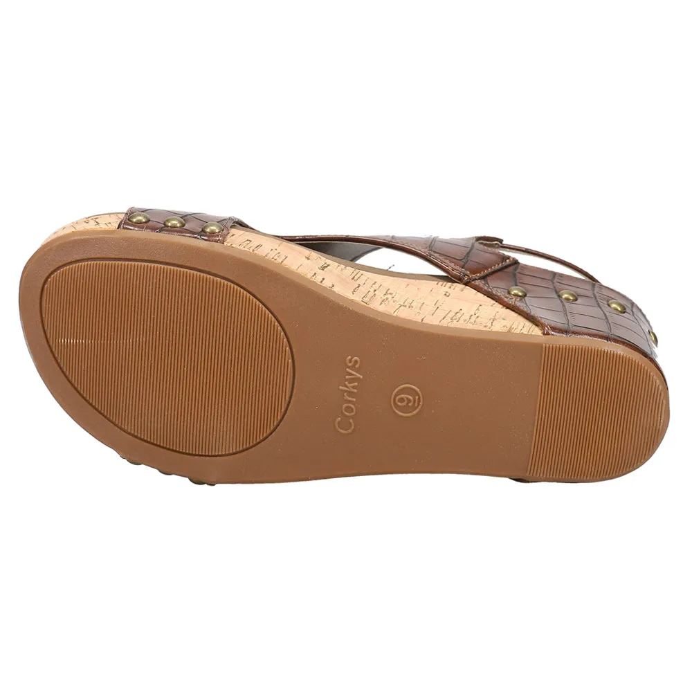 Carley Crocodile Studded Slingback Wedge Sandals sold by Shoebacca product image thumbnail 5