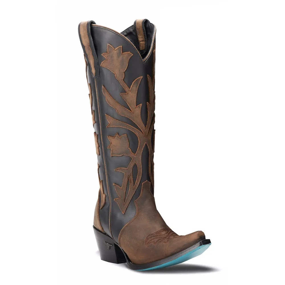 Jolene Tooled Inlay Floral Snip Toe Cowboy Boot sold by Shoebacca product image thumbnail 2