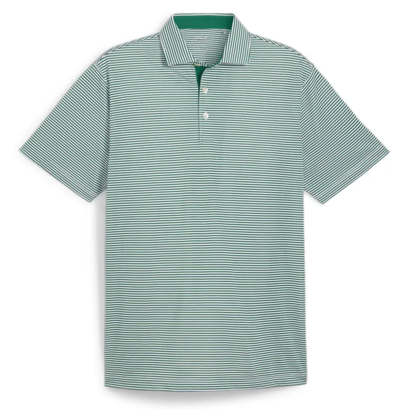 Isle Pique Striped Short Sleeve Polo Shirt made by Puma