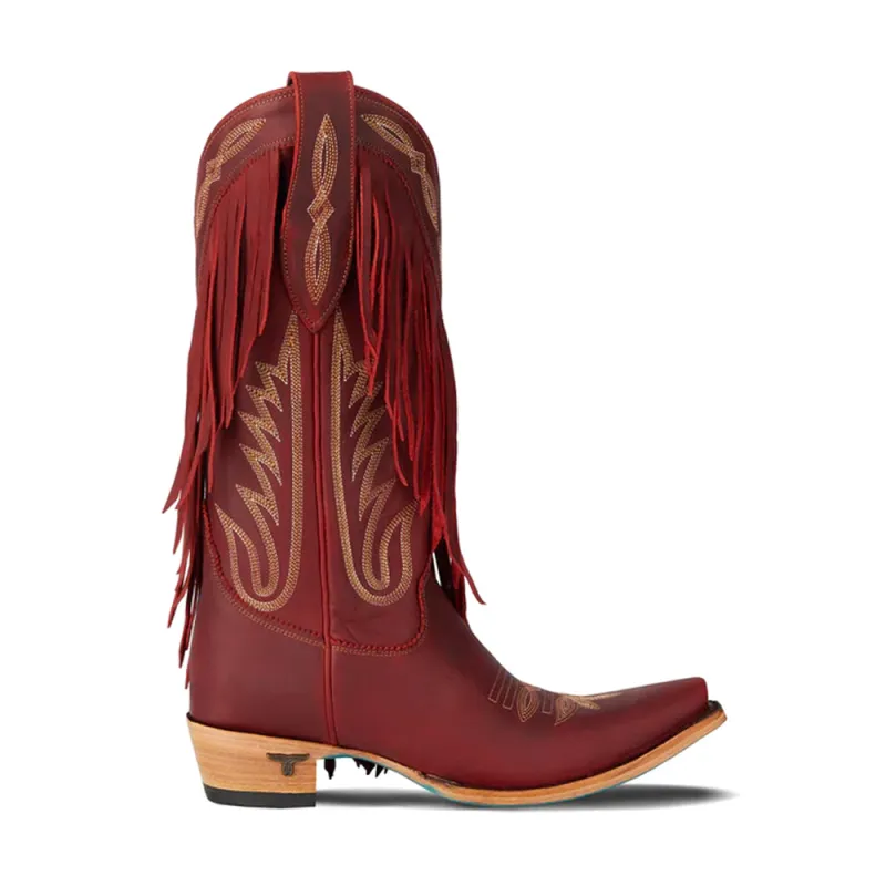 Senita Falls Fringe Embroidered Snipped Toe Boot sold by Shoebacca