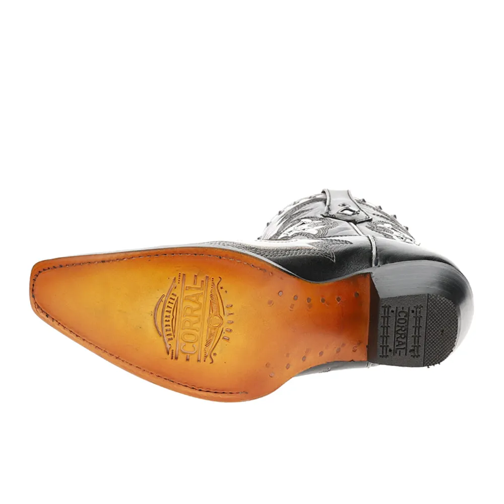 Laser Embroidered Studded Snip Toe Pull On Cowboy Boots sold by Shoebacca product image thumbnail 5