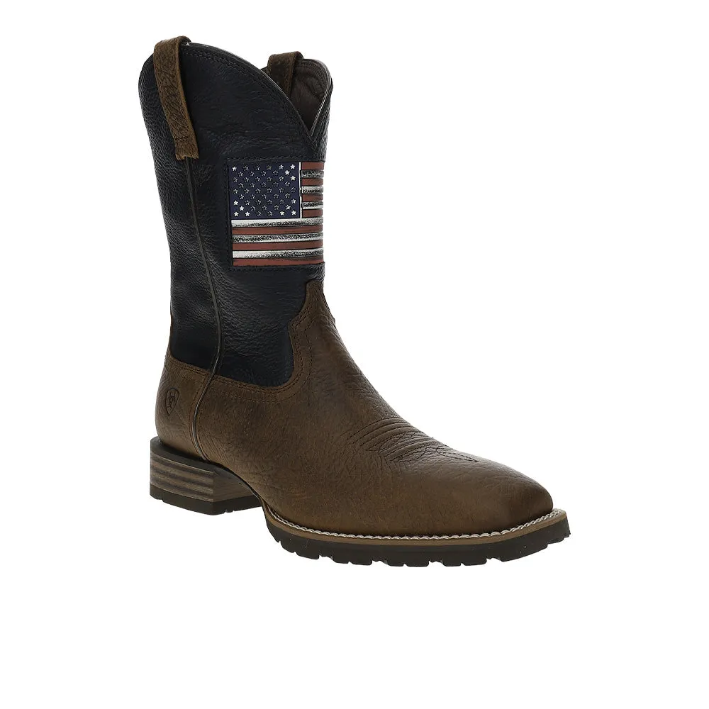 Hybrid Rancher Patriot Wide Square Toe Pull On Cowboy Boots sold by Shoebacca product image thumbnail 2