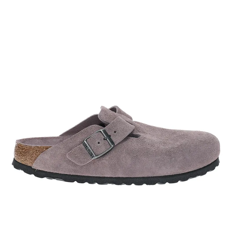 Boston Soft Footbed Suede Leather Clogs made by Shoebacca