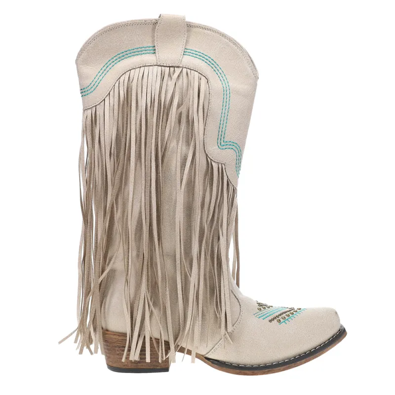 Dolly Fringe Snip Toe Pull On Cowboy Boots made by Roper
