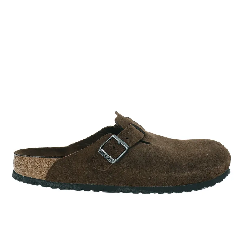 Boston Soft Footbed Suede Leather Clogs made by Shoebacca