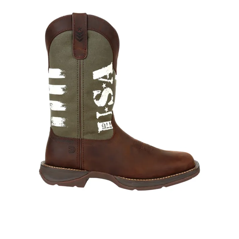 Rebel Patriotic Square Toe Cowboy Boots made by Durango