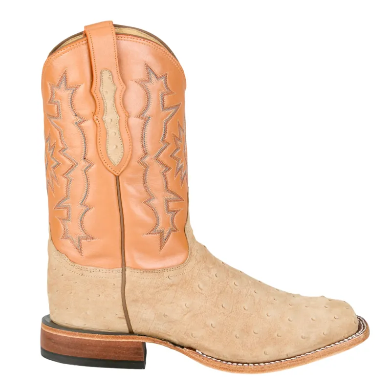 Carlos 11 Inch Sueded Full Quill Ostrich Square Toe Cowboy Boots sold by Shoebacca