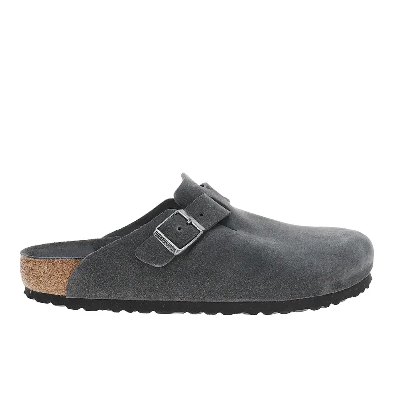 Boston Soft Footbed Suede Leather Clogs sold by Shoebacca
