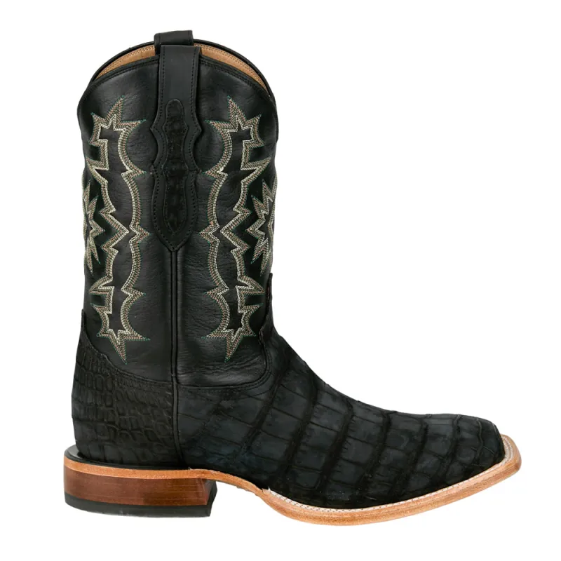 Miguel 11 Inch Sueded American Alligator Square Toe Cowboy Boots sold by Shoebacca