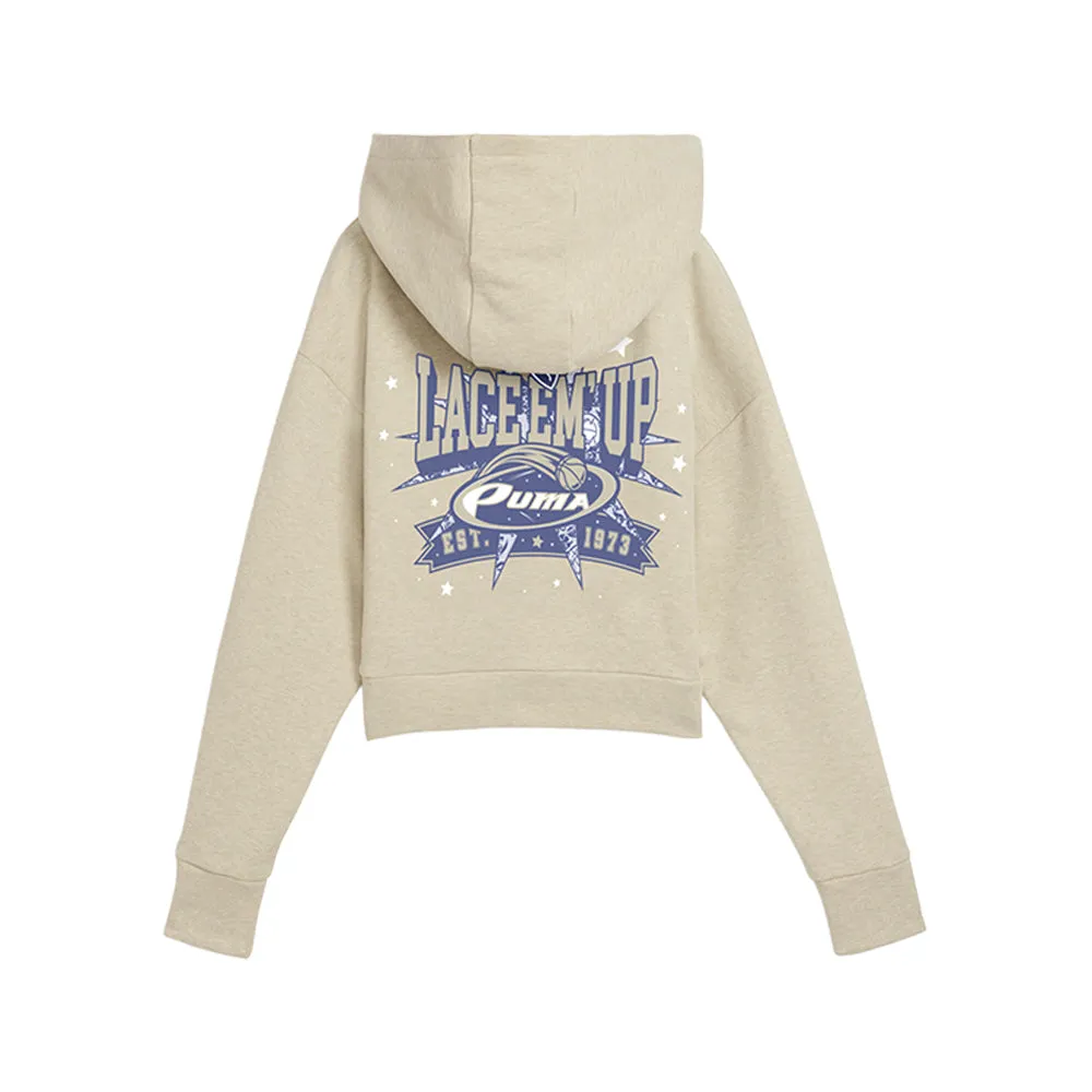 Lace Em Up Cropped Full Zip Hoodie sold by Shoebacca product image thumbnail 2