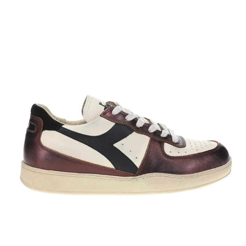 Mi Basket Low Metallic Dirty Lace Up Sneakers made by Diadora