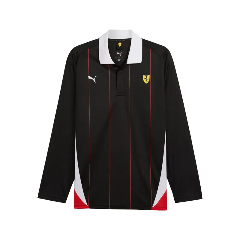 Scuderia Ferrari Race Logo Jersey Long Sleeve Polo Shirt made by Puma