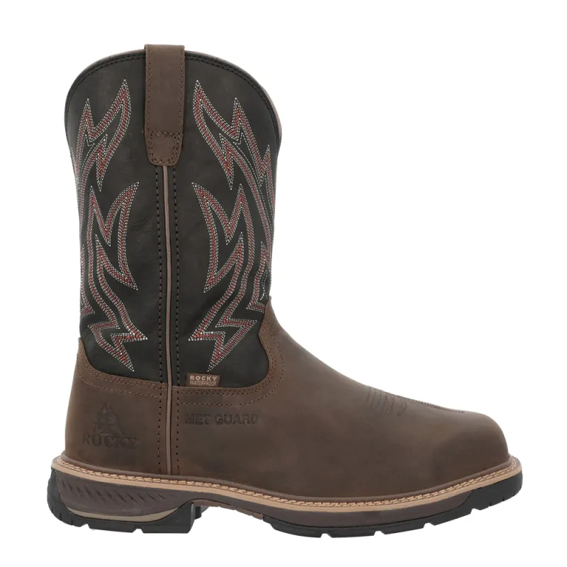 Ride LTE Embroidered Pull On Electrical Hazard Round Toe Work Boots made by Rocky