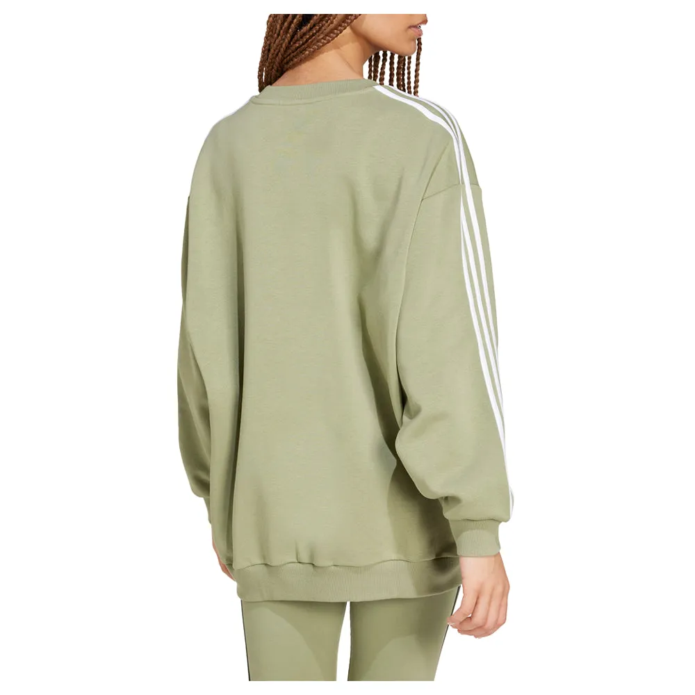 Essentials 3-Stripes Fleece Oversized Sweatshirt sold by Shoebacca product image thumbnail 2