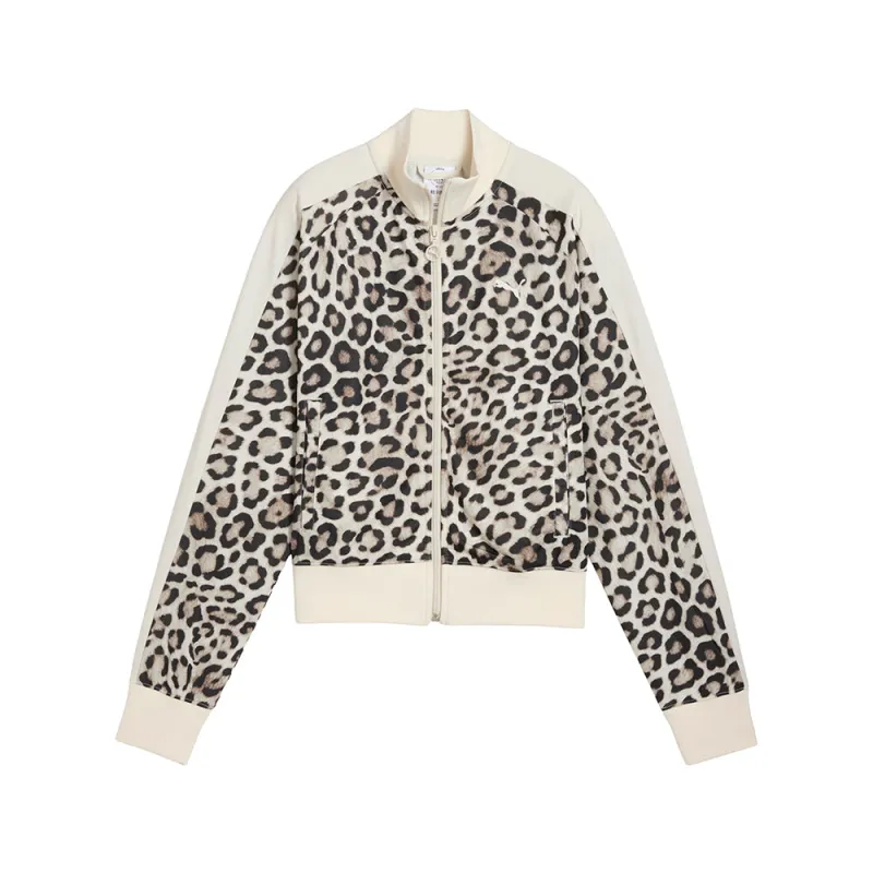 T7 Leo Luxe Cheetah Print Short Full Zip Track Jacket made by Puma