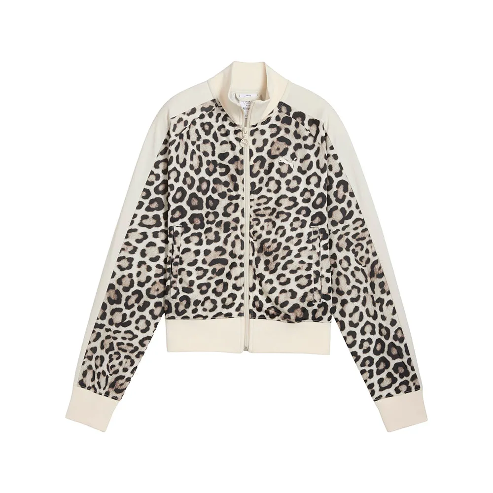 T7 Leo Luxe Cheetah Print Short Full Zip Track Jacket sold by Shoebacca