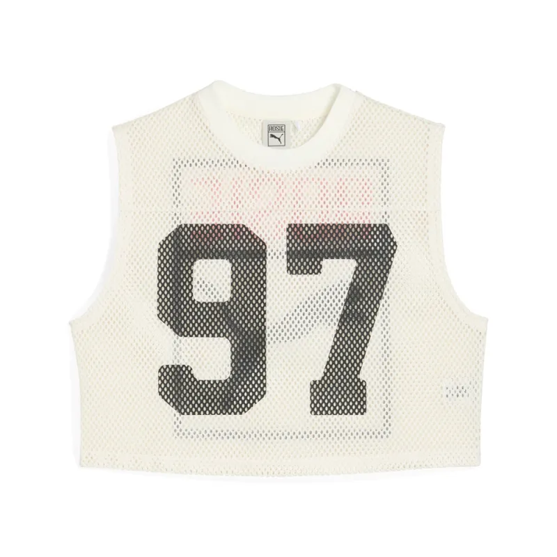 Rose X Relaxed Mesh Crew Neck Tank Top sold by Shoebacca