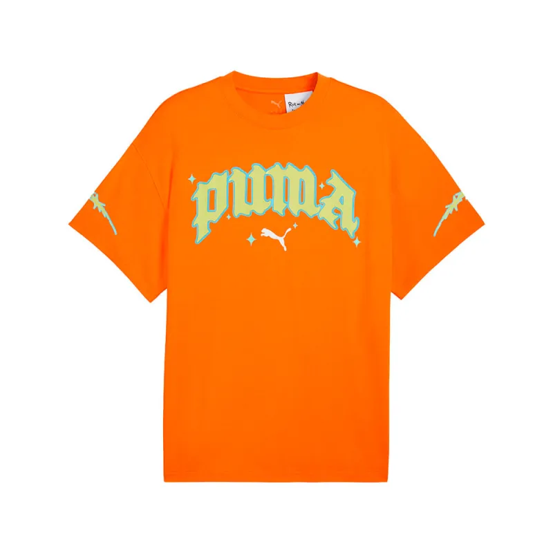 PUMA HOOPS X RICK AND MORTY Crew Neck Short Sleeve T-Shirt made by Puma