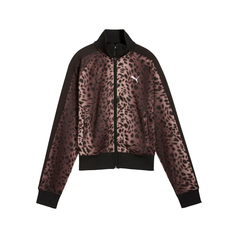 T7 Leopard Luxe Full Zip Track Jacket sold by Shoebacca