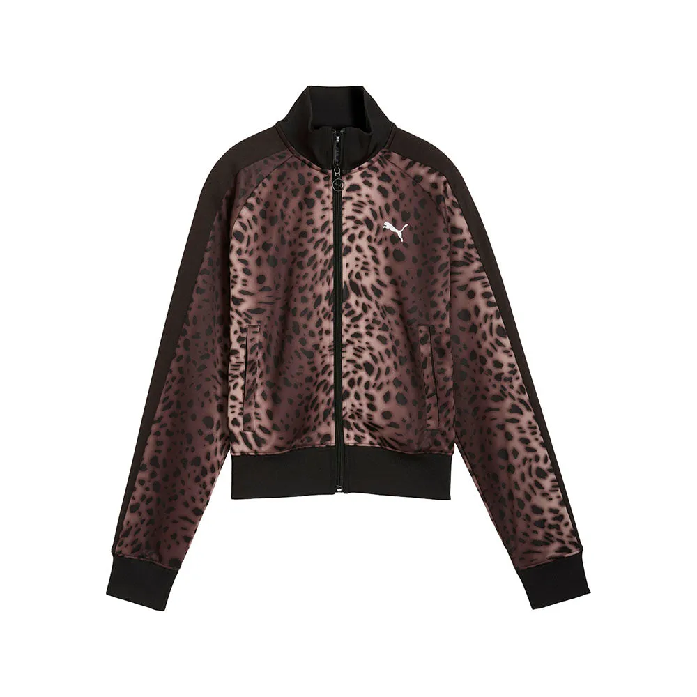 T7 Leopard Luxe Full Zip Track Jacket sold by Shoebacca