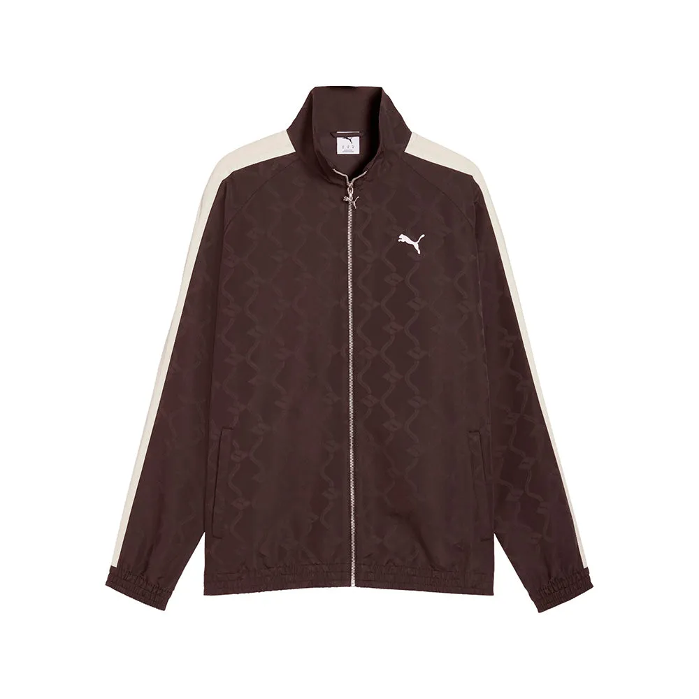 T7 Jacquarded Woven Relaxed Track Full Zip Jacket sold by Shoebacca