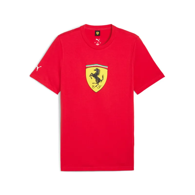 Scuderia Ferrari Sportswear Colored Shield Graphic Crew Neck Short Sleeve T-Shirt made by Puma