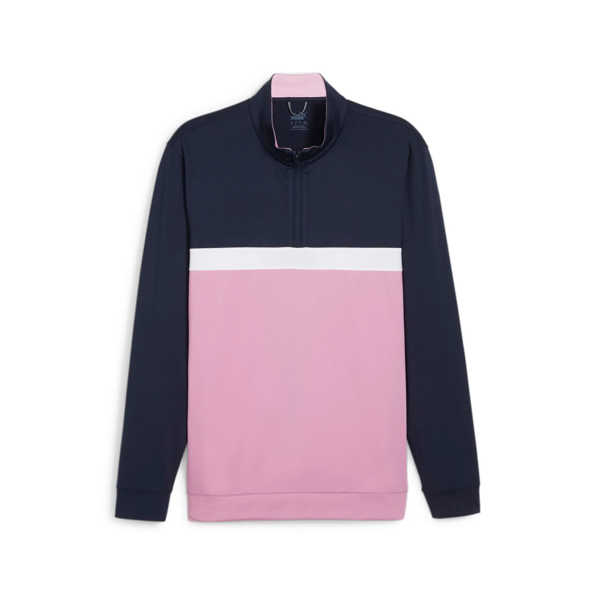Pure Colorblock Mock Neck Long Sleeve Quarter Zip Pullover Shirt sold by Shoebacca