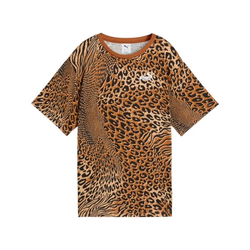Essentials Graphic Animal Print Relaxed Crew Neck Short Sleeve T-Shirt made by Puma