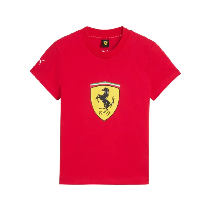 Scuderia Ferrari Race Big Shield Crew Neck Short Sleeve Babydoll T-Shirt made by Puma