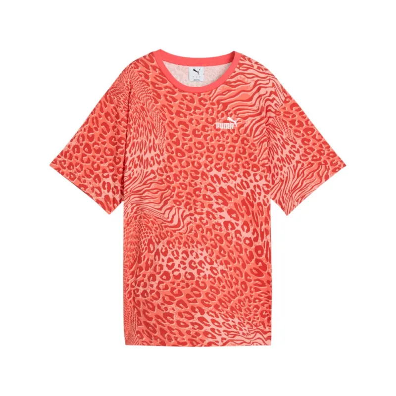 Essentials Graphic Animal Print Relaxed Crew Neck Short Sleeve T-Shirt made by Puma