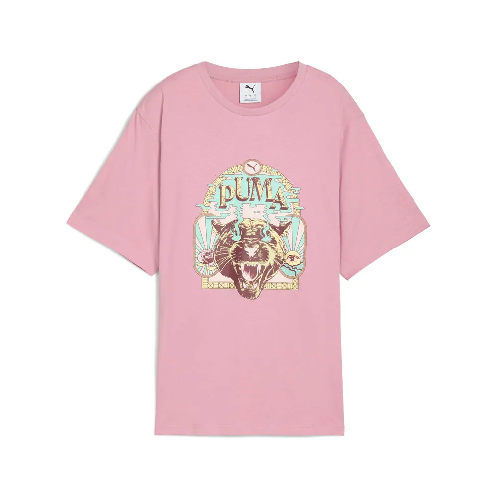 Graphic Fest Relaxed Crew Neck Short Sleeve T-Shirt sold by Shoebacca