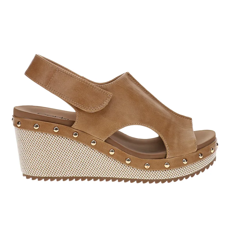 For Keeps Studded Slingback Wedge Sandals made by Corkys