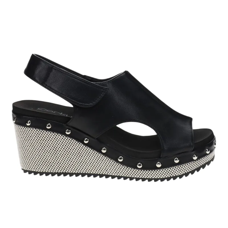 For Keeps Studded Slingback Wedge Sandals made by Corkys