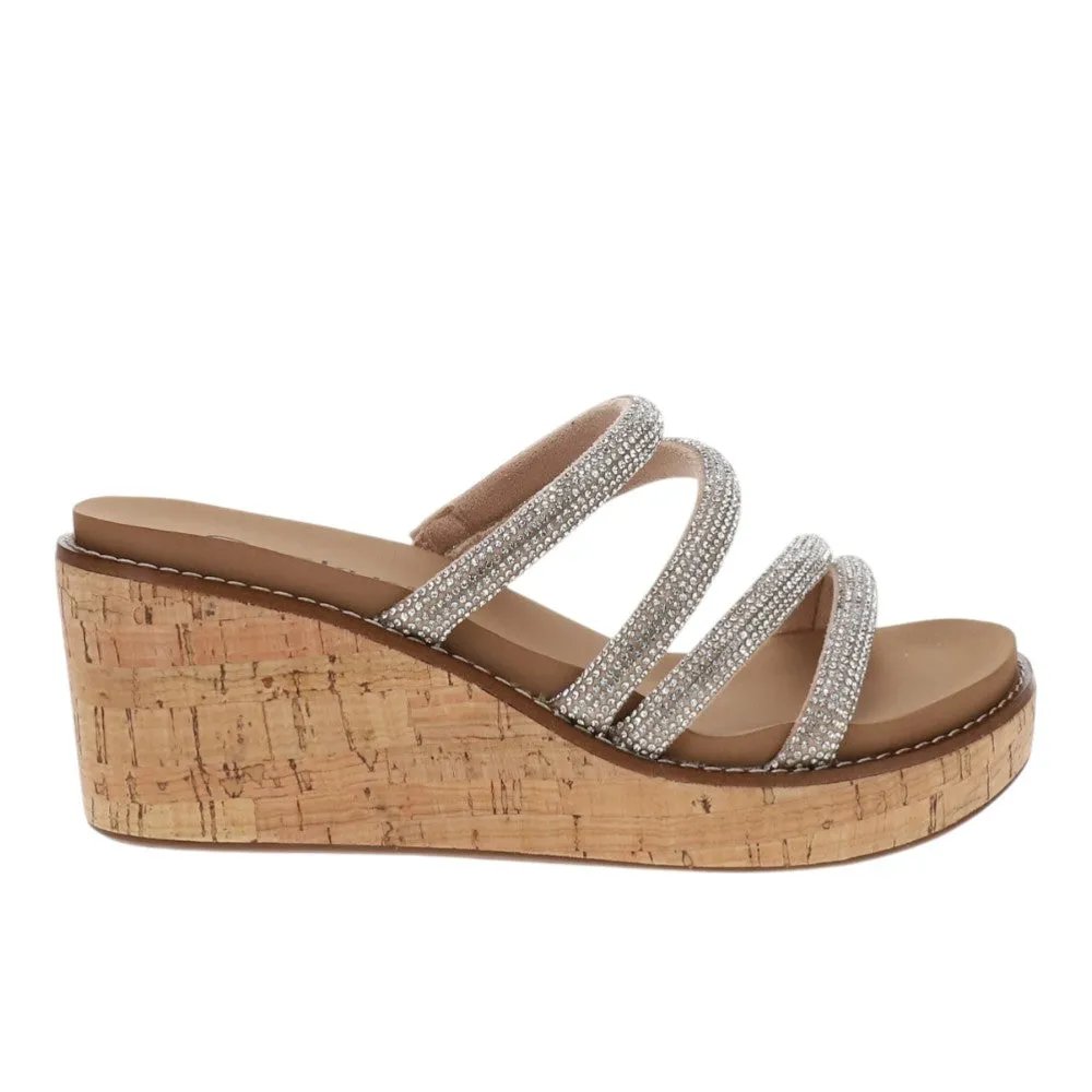 Summer Glow Rhinestone Wedge Sandals sold by Shoebacca