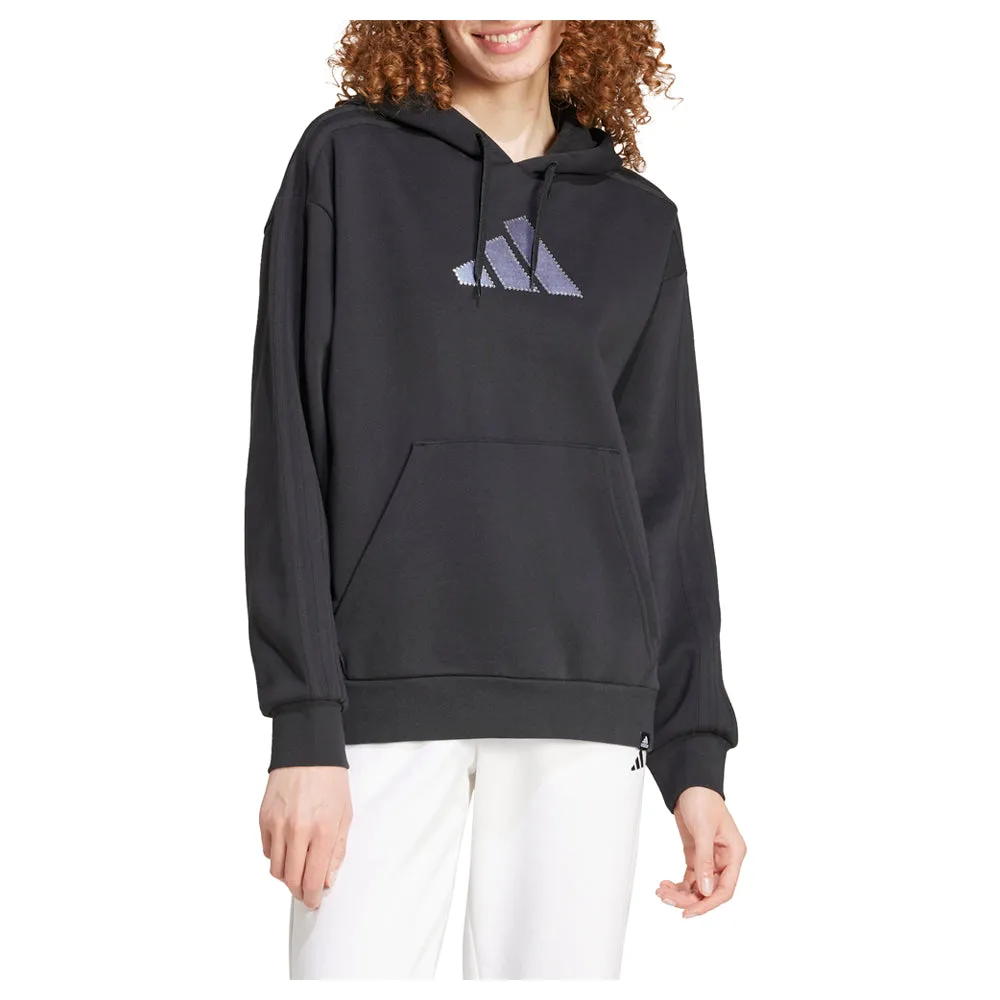 Holiday Graphic 3-Stripes Oversized Pullover Hoodie sold by Shoebacca