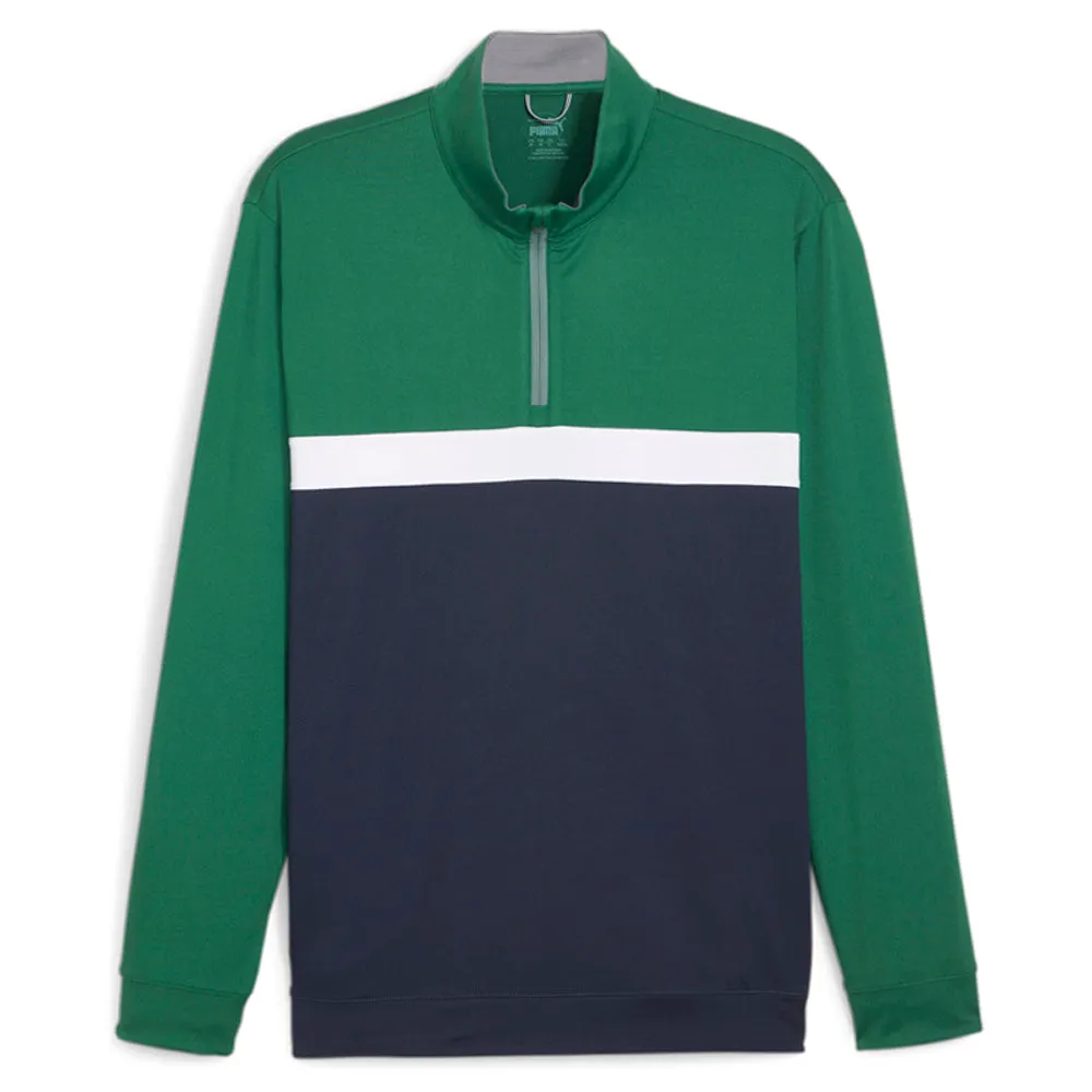Pure Colorblock Mock Neck Long Sleeve Quarter Zip Pullover sold by Shoebacca