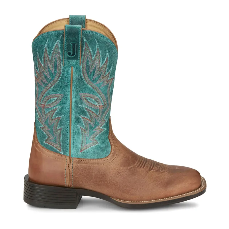 Zeke 11 Inch Square Toe Cowboy Boots made by Justin Boots