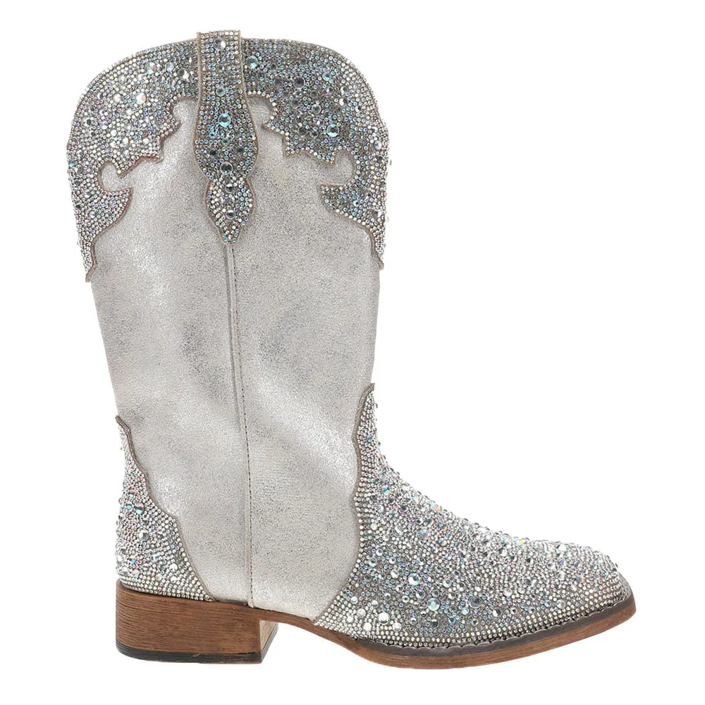 Starlit Rhinestone Square Toe Cowboy Boots sold by Shoebacca