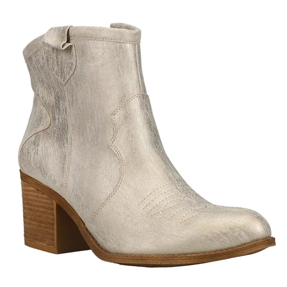 Unite Metallic Round Toe Cowboy Booties sold by Shoebacca product image thumbnail 2