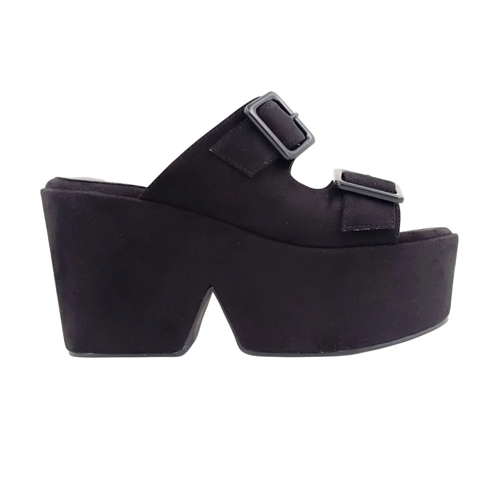 Graceland Platform Slide Wedge Sandals sold by Shoebacca