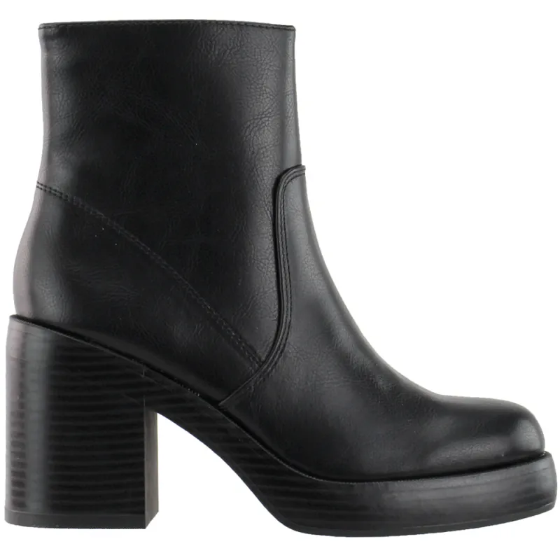 Groovy Smooth Round Toe Zippered Platform Booties sold by Shoebacca