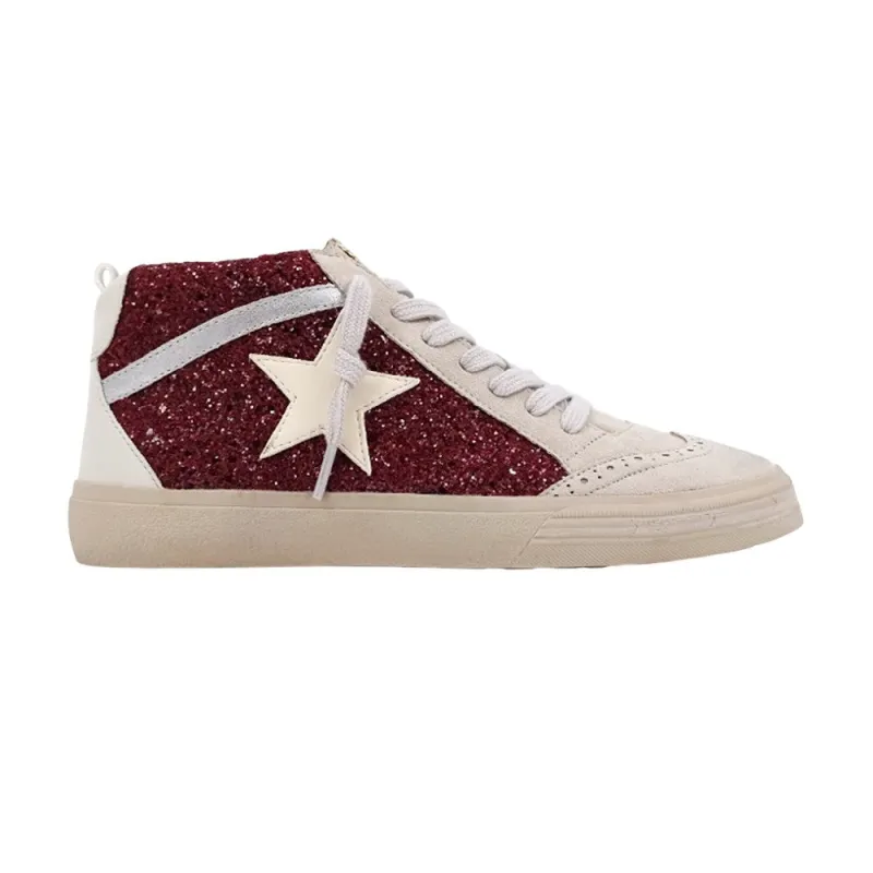 Paulina Glitter High Top Lace Up Sneakers made by ShuShop