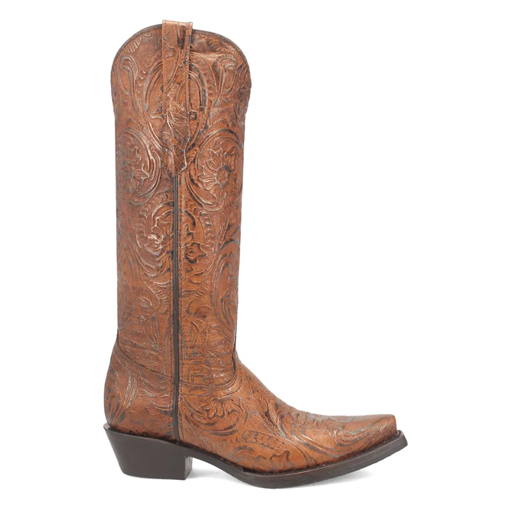 Bellona Embossed Snip Toe Pull On Cowboy Boots sold by Shoebacca