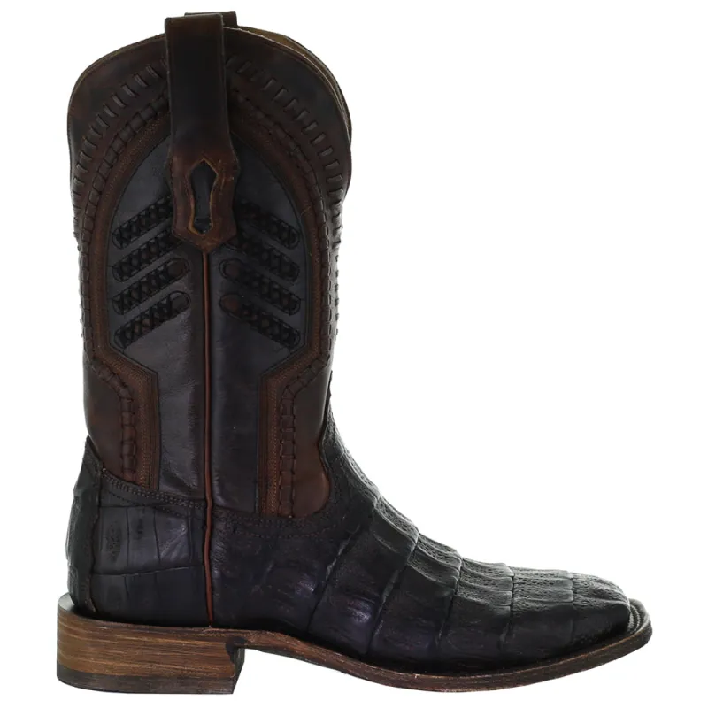Caimen Alligator Print Square Toe Cowboy Boots made by Shoebacca