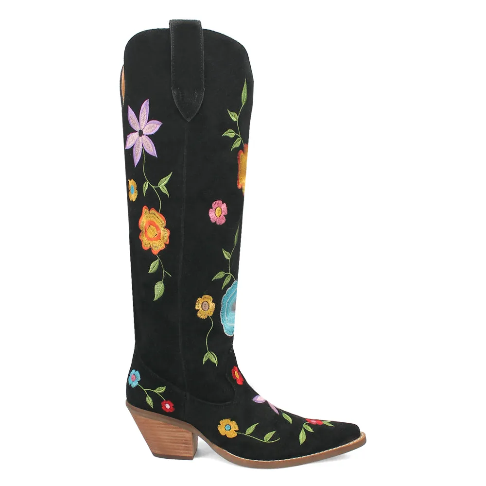 Flower Power Embroidered Floral Snip Toe Pull On Cowboy Boots sold by Shoebacca