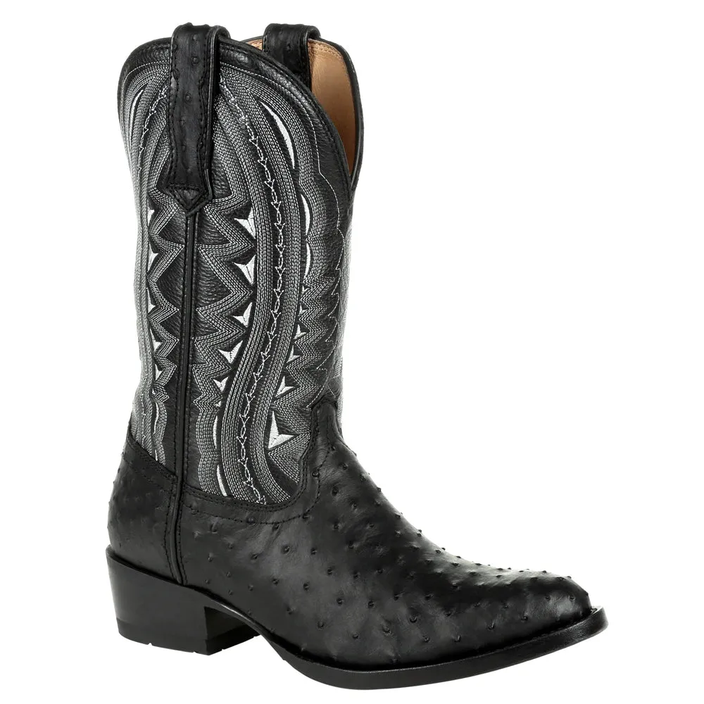 Premium Exotic Full Quill Ostrich Embroidered Round Toe Pull On Cowboy Boots sold by Shoebacca product image thumbnail 2