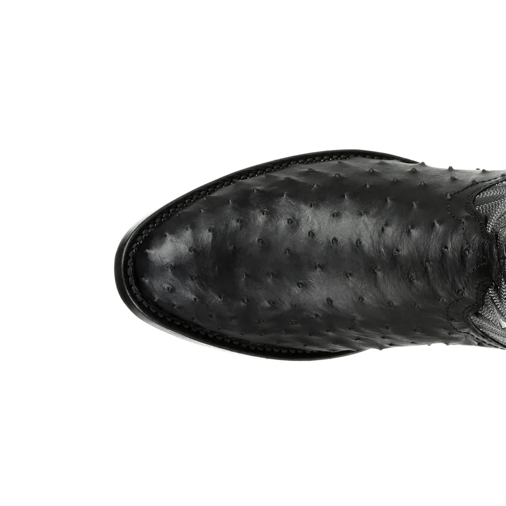 Premium Exotic Full Quill Ostrich Embroidered Round Toe Pull On Cowboy Boots sold by Shoebacca product image thumbnail 4