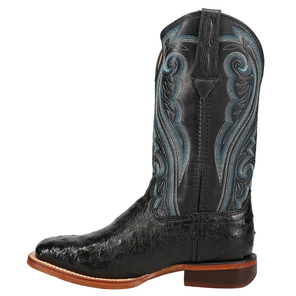 Premium Exotic Full Quill Ostrich Embroidered Square Toe Pull On Cowboy Boots sold by Shoebacca product image thumbnail 3