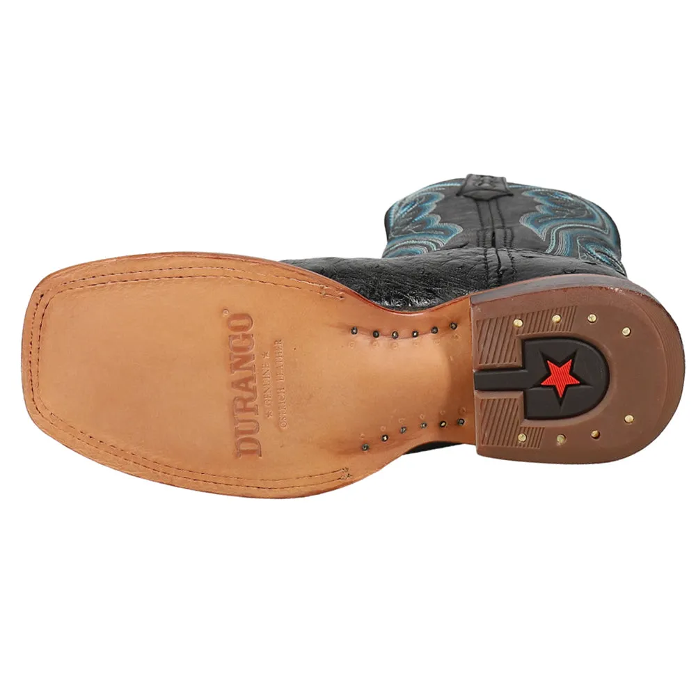 Premium Exotic Full Quill Ostrich Embroidered Square Toe Pull On Cowboy Boots sold by Shoebacca product image thumbnail 5