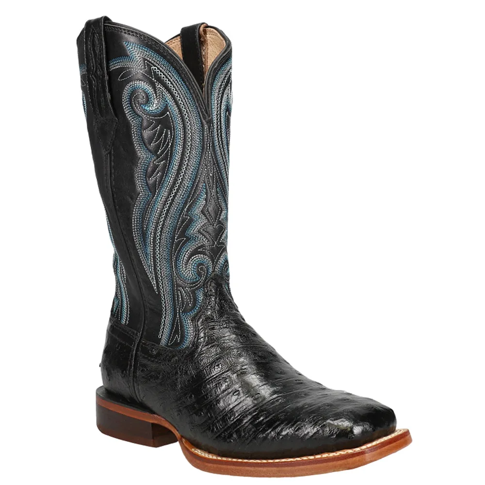 Premium Exotic Full Quill Ostrich Embroidered Square Toe Pull On Cowboy Boots sold by Shoebacca product image thumbnail 2